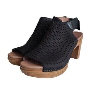 Dansko Danae Womens Sz. 39 (8.5-9) Sandals Slingback Black Leather Open Toe Sexy